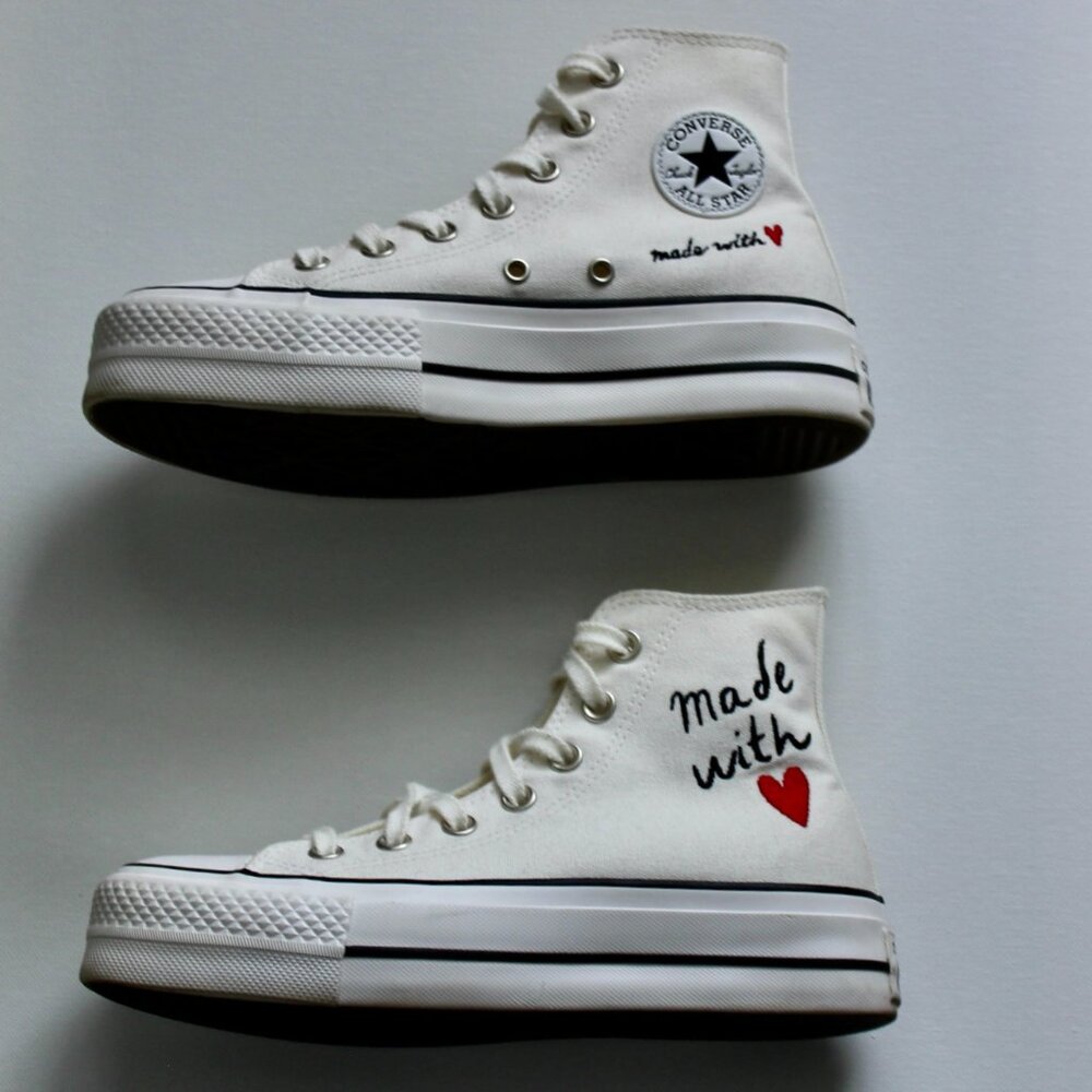 Converse Chuck Taylor All Star Platform Shoes | "Made with Love" | SIze: 6 (US)
